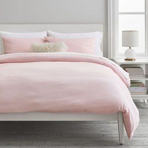 POTTERY BARN TEEN SOFT PINK TWIN DUVET COVER SET
